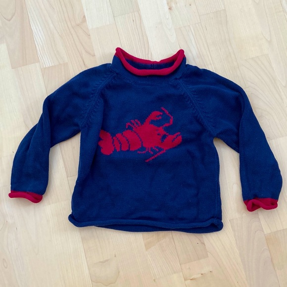 L.L. Bean Other - 🎉 5 for $20 🎉 LL Bean Kids Lobster Sweater Size 4 Cotton Roll Neck Navy Red